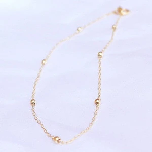 Trendy hot sale plated 18k gold thin chain slave anklet