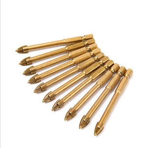 Tungsten Carbide Material Hex Shank Cross-Head Triangle Drill Bits Glass Ceramic Tile Marble Drilling