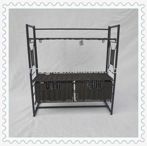 unique handmade 2 drawer stainless steel kitchen storage shelf / rack