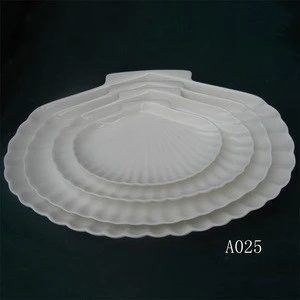 Unique sea shell shape porcelain dishes plates, porcelain sea shell plate
