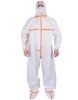 Waferproof Disposable Microporous Coverall with Reflective Stripe Safety Protection clothing with Hood and Boot Suit