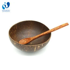 WanuoCraft Eco Friendly Premium Coconut Shell Bowl and Spoon