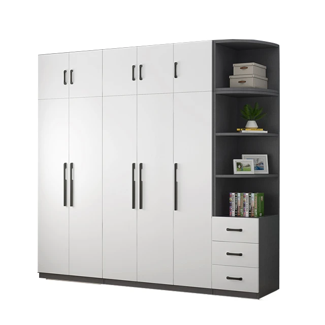 Wardrobe household bedroom staorage solid wood cabinet simple modern rental room storage cabinet economical coat cabinet