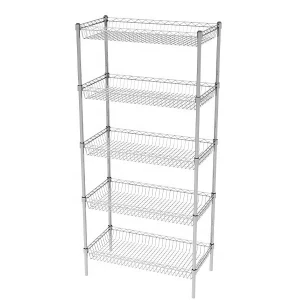 Warehouse Adjustable Chrome Wire Shelving Units Wire Storage Baskets Shelves Steel Wire Shelving