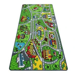 Waterproof Country Road City Map Play Mat Kids Area Rugs
