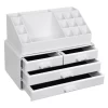 waterproof dustproof makeup desk organizer with handle and lid separable cosmetic jewelry storage box