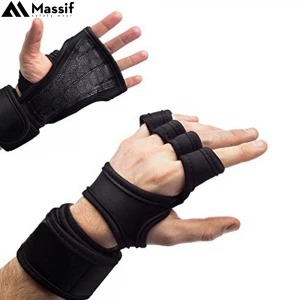 Weight Lifting Neoprene Glove with Wrist Protection Support Breathable Fitness Exercise Padded Cross Gym WOD Gloves