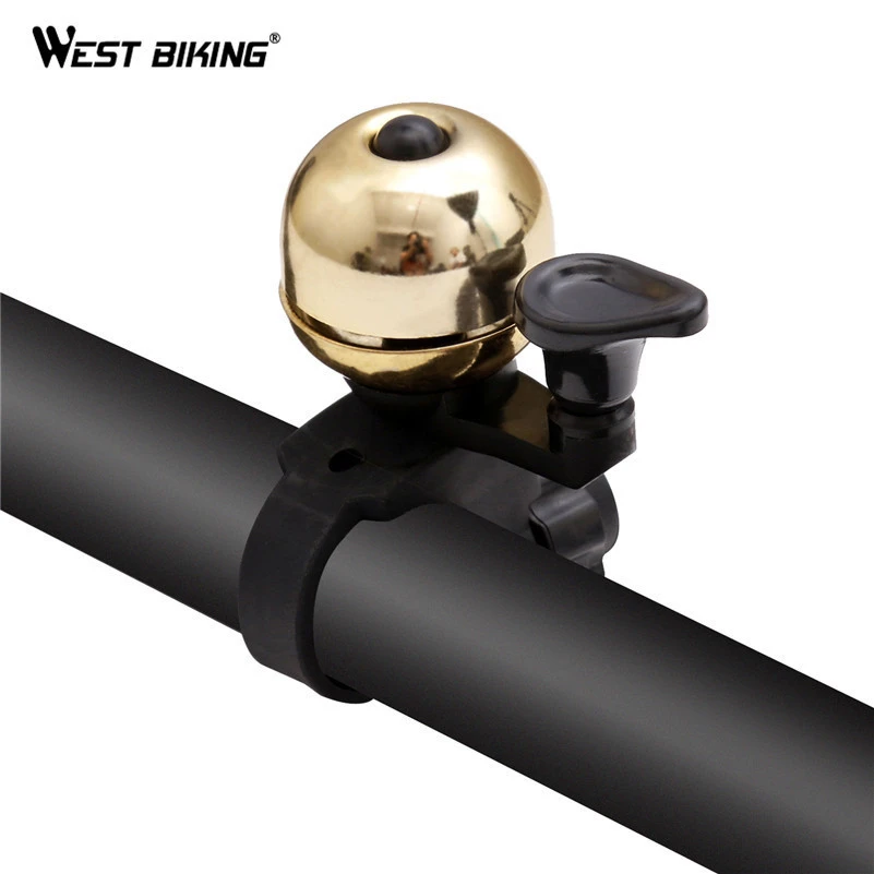 West Biking MTB Bike Bell Pure Copper Cycling Sound Handlebar Horn Safety Alarm Bell Bike Accessories Vintage Bicycle Ring Bell
