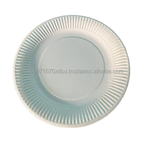 White Disposable Paper Plates 9 Inches Party Supplies Plates and Coated Paper Plates  Made in India