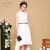Import White Floral Embroidery Sleeveless cocktail party dress with belt from China