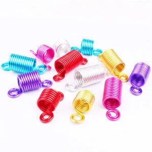 Wholesale 100PCS Colorful Aluminum Metal Spring Hair Beads Crochet Braids Hair Circle Spring Wire Dreadlock Beads