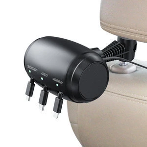 Wholesale 2020   Car Taxi  Headrest Backseat   3 in 1 Power Charging Station Car Charger Type C Micro USB for phone  taxi