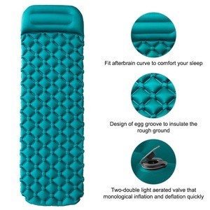 Wholesale 40D Nylon+TPU Multicolor Camping Mattress Camping Hiking Outdoor Mat Folding Sleeping Pad with Pillow