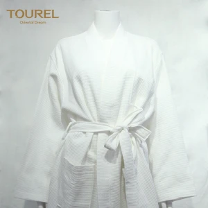 Wholesale 5 Star Bath robe Luxury Hotel Spa Robes Organic Cotton Waffle Hotel Robes