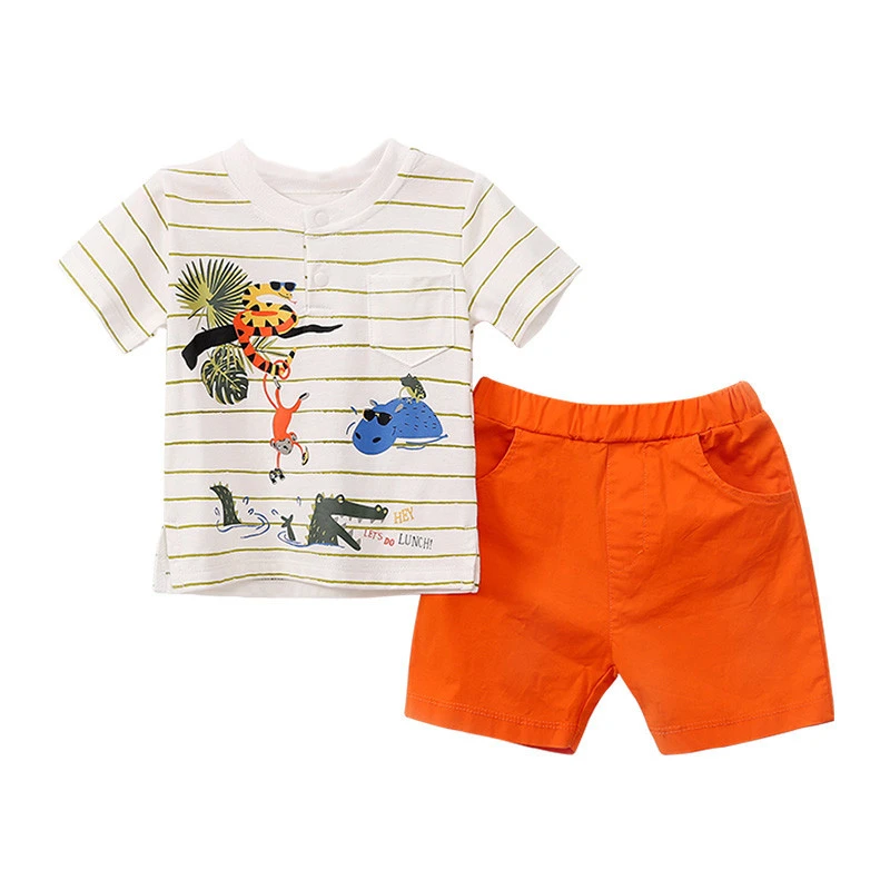 Wholesale Baby clothes sets Short Sleeve T-shirt+Pants 2pcs Summer