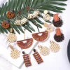 Wholesale Bohemia Geometric Weave Earrings Vintage Style Wooden Earrings