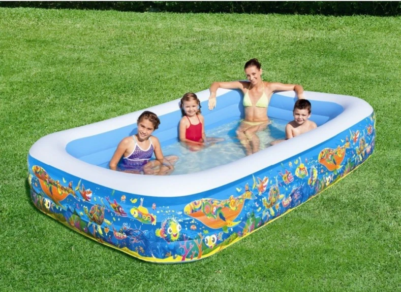 Wholesale Cartoon Pattern Summer Waterproof Outdoor Kids Rectangle Inflatable Swimming Pool