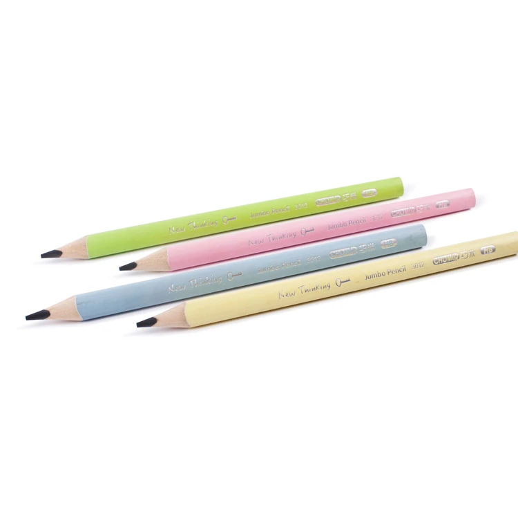 Wholesale cheap 12pcs school stationery big triangle HB graphite pencil
