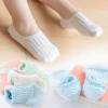 Wholesale childrens cotton socks spring/summer pure color striped anti-slip kids breathable hosiery