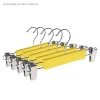 Wholesale Colors Display Hanger Laundry Rack Wooden Cheap Hangers with Metal Clips