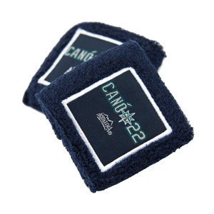 Wholesale Cotton Fabric Wrist Sweatband with Custom Embroidery Logo Sport Wristband