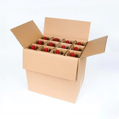 Wholesale Custom Corrugated Paper Shipping Carton Wine Gift Box Cardboard 6 Pack Bottle Carrier Beer Box