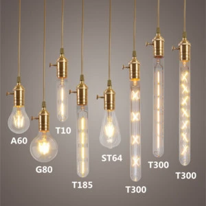 Wholesale decorative filament light bulb,vintage led filament bulb, E14/E26/E27/B22 dimmable filament led bulb
