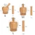 Import Wholesale Large Natural Color Private Label Custom Laser logo Spice Herb Grinder Bamboo Wooden Mortar and Pestle Set from China