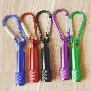 Wholesale Mini LED Flashlight Torch Clip Keychain Hiking Hook Key Chain Flashlight