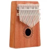 Wholesale Musical Instruments solid wood kalimba 17 key finger piano with hammer tuner with finger-cot