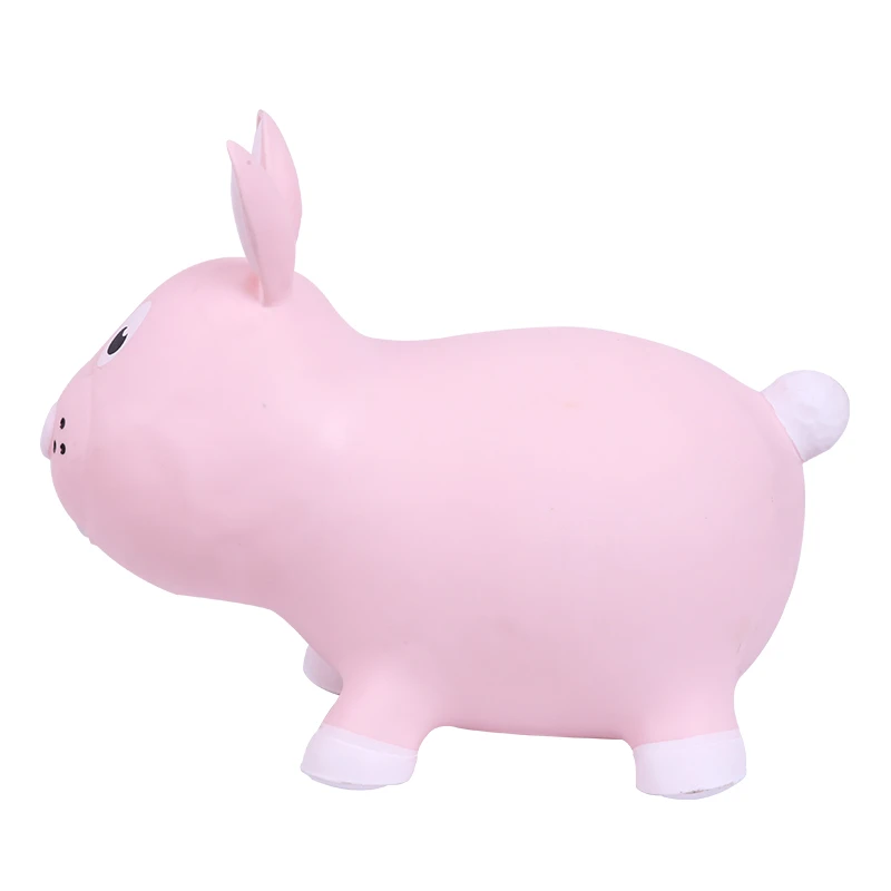 Wholesale pink rabbit bouncy horse inflatable jumping hopper with hand pump