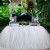 Import Wholesale pink wedding pleated ruffled table skirt tutu table skirt from China