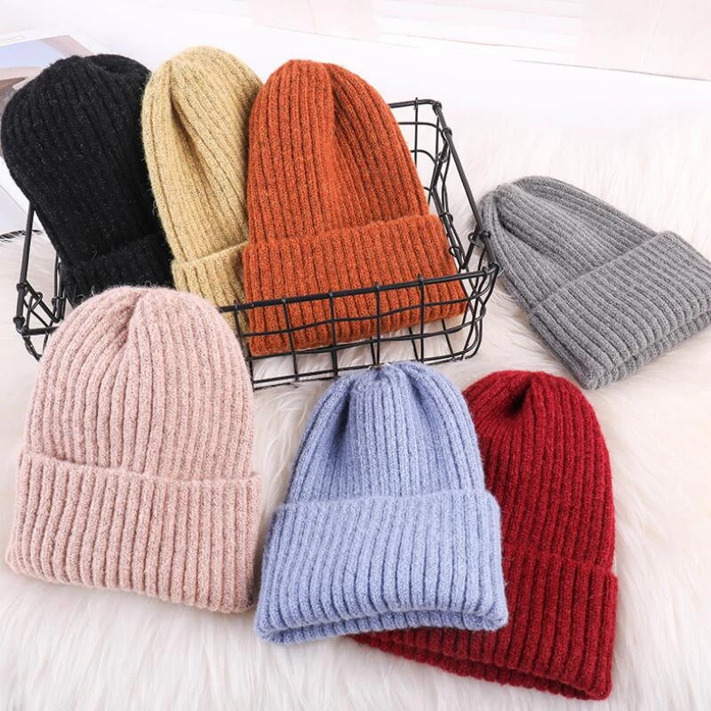 Wholesale popular adult beanie hats fashion solid color beanie hat knitted beanie outdoor sport autumn winter hat