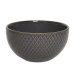 Wholesale popular solid color embossed ceramic bowl european style bowl with metallic rim