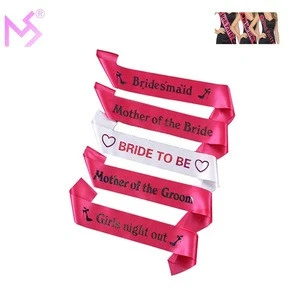Wholesale sash for hen night party wedding bride to be sash