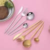 Wholesale Stainless Steel Cutlery Set Matte Gold Plated Portugal Fork Knife Spoon Set Silverware