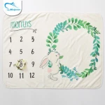 Wholesale super soft custom print fleece baby monthly milestone blanket