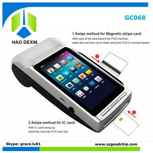 wireless mobile payment touch nfc terminal pos with thermal printer 58mm for magnetic card data collector
