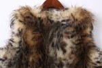 Woman fake fur vest women faux fur vest Girls leopard print Fake fox fur waistcoat