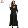Women Robes Ethnic EmbroideRed Contrast Color Patchwork A Line Long Dress Ramadan Middle East Long Sleeve Woman Dress