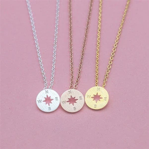 women wedding nautical compass necklace stainless steel jewelry sets