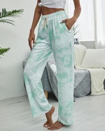Womens Pyjama Sleep Bottoms Lightweight Stretchy Casual Lounge Sleepwear Long Pants Printed