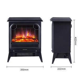 Wood Pellet Burning Cast Iron Stove Standing Fireplace