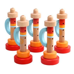 Wooden Children&#39;s Trumpet Musical Instrument Toy Gift Infant Early Teaching Puzzle Toys Toddler Music Kids Toys