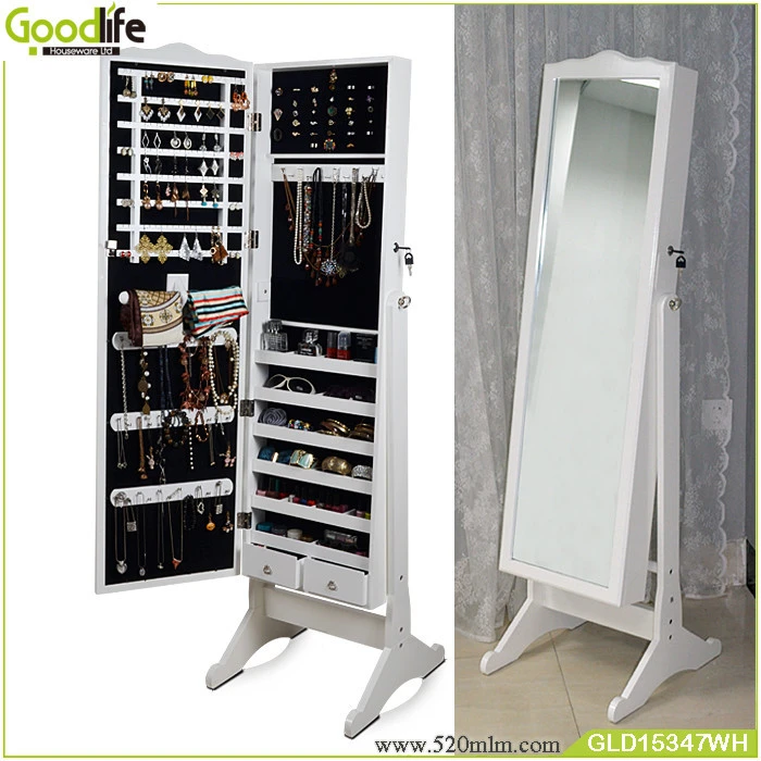 wooden mirror jewelry armoire home decoration pieces