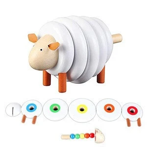 Wooden Sheep Threading Toys Cute Puzzle Toys for Kids