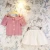 Import X84130B summer off shoulder plaids t shirt + skirt set 2pcs kids girl clothes clothing set from China