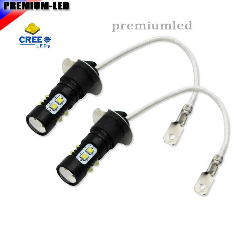 Xenon White Extremely Bright 50W CRE&#x27;E High Power H3 LED For Car Fog Lights, Daytime Running Lights, DRL Lamps