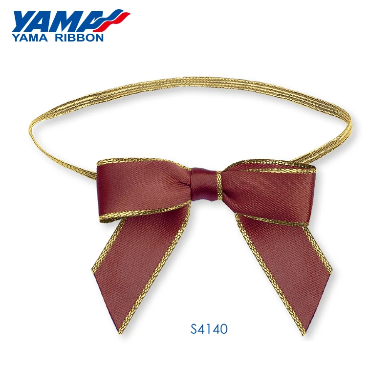 Yama factory customized gift bow ties satin grosgrain ribbon bows with elastic loop