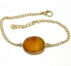 Yellow Color Calcedony Faceted Connector Bracelet with 24k Gold Plated 18X22MM Approx AAA++ On Whole Sale Price